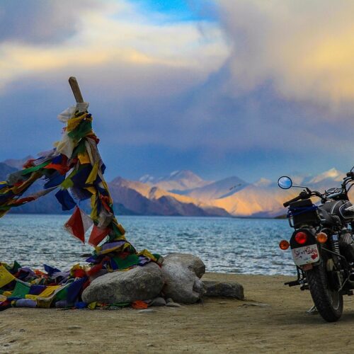 ladakh, pangong lake, nature, lagoon, leh, india, motorcycle, himalayan, pangong tso, sunset